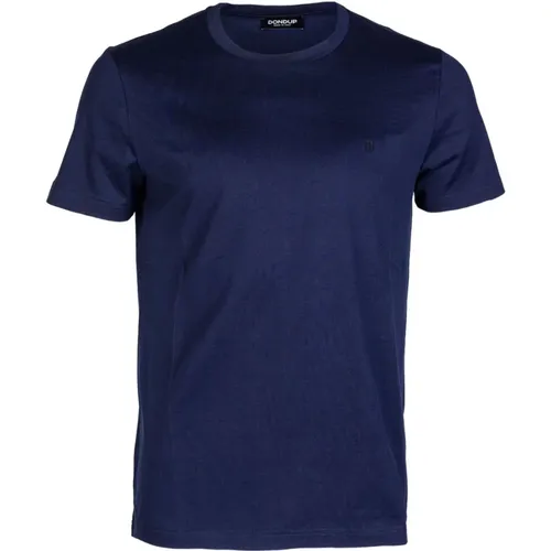Regular Fit Cotton T-Shirt with Front Logo , male, Sizes: 2XL - Dondup - Modalova