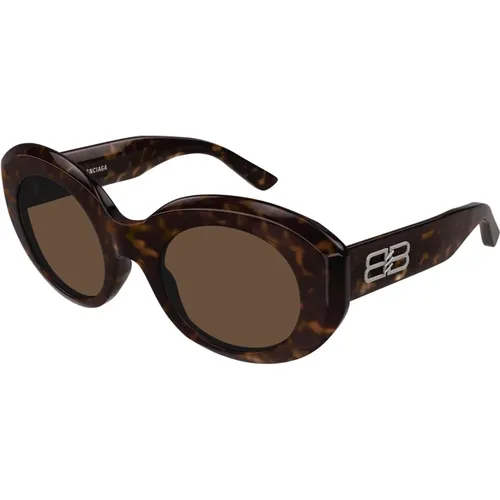 Stylish Sunglasses in Havana/ , female, Sizes: 52 MM - Balenciaga - Modalova