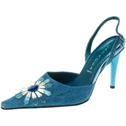 Pre-owned Denim sandals , female, Sizes: 4 1/2 UK - Casadei Pre-owned - Modalova