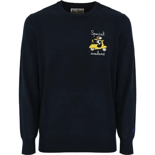 Snoopy bestickter Wollpullover , Herren, Größe: M - MC2 Saint Barth - Modalova