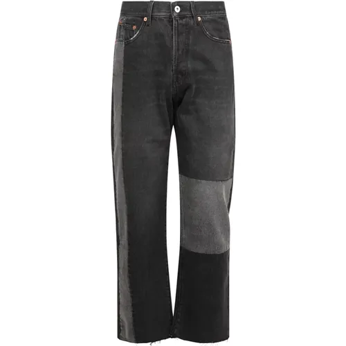 Grey Cotton Jeans with Zipper Closure , male, Sizes: W29, W28, W27 - Valentino - Modalova
