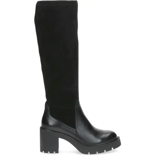 Stilvolle schwarze Freizeitstiefel , Damen, Größe: 39 EU - Caprice - Modalova