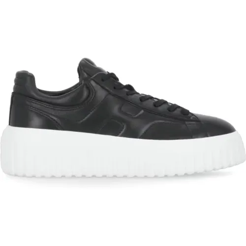 Leather Sneakers Round Toe Lace-Up , female, Sizes: 5 1/2 UK, 4 UK, 2 1/2 UK, 3 UK, 3 1/2 UK, 7 UK, 4 1/2 UK - Hogan - Modalova