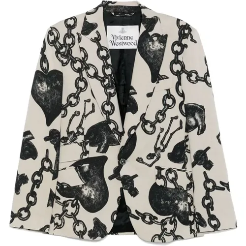 Heart Chain Print Jacket , male, Sizes: S, L, M - Vivienne Westwood - Modalova