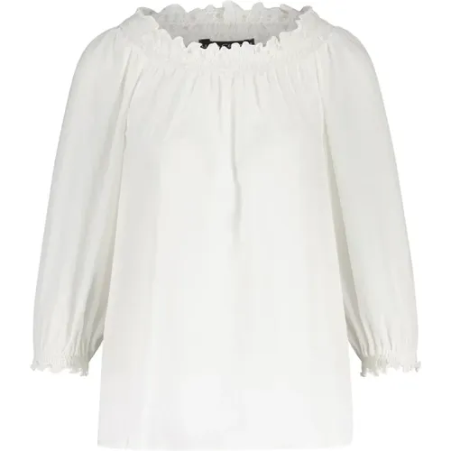 Bluse mit elastischem Carmen-Ausschnitt , Damen, Größe: XL - LUISA CERANO - Modalova