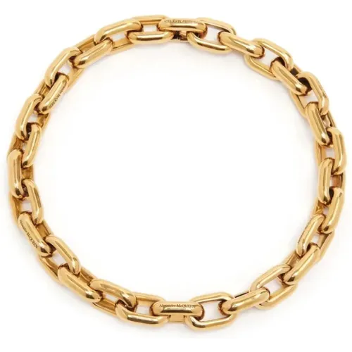 Golden Braided Chain Necklace , female, Sizes: S, M - alexander mcqueen - Modalova