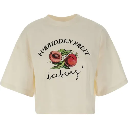 Damen T-Shirt mit Forbidden Fruit Print , Damen, Größe: M - Iceberg - Modalova