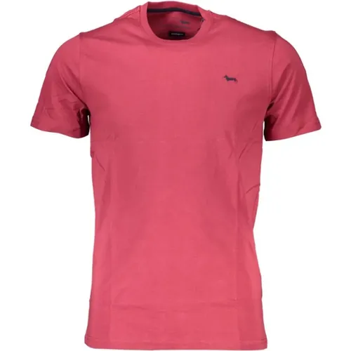 Rotes Baumwoll-T-Shirt mit gesticktem Logo - Harmont & Blaine - Modalova