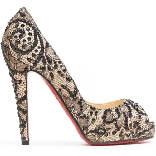 Pre-owned Silk heels , female, Sizes: 2 1/2 UK - Christian Louboutin Pre-owned - Modalova