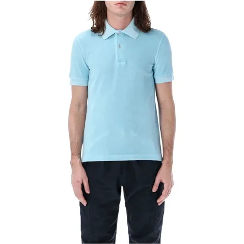 Sky Towelling Polo Shirt , male, Sizes: M - Tom Ford - Modalova