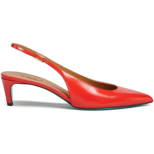 Rote Leder Slingback Schuhe Marni - Marni - Modalova