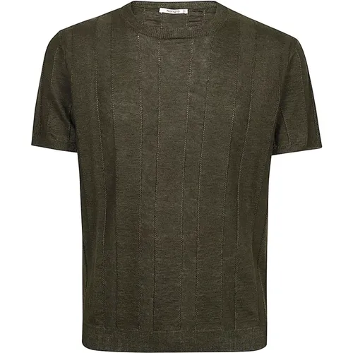 Classic Crew Neck Linen T-shirt , male, Sizes: S, M, L, XL - Kangra - Modalova