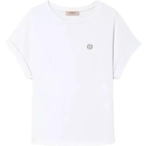 Oval T-Shirt with Accessory , female, Sizes: M, L, 2XS, S - Twinset - Modalova
