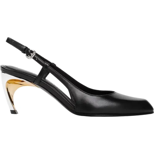 Leather Pumps with Cut-Out Details , female, Sizes: 3 UK - alexander mcqueen - Modalova