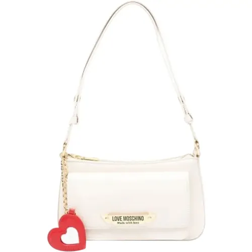 Ivory Schultertasche mit Goldenen Details - Moschino - Modalova