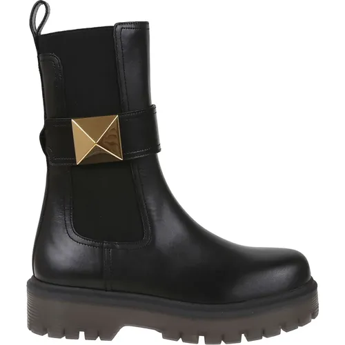 Studded Chelsea Boots with RS Detailing , female, Sizes: 3 UK, 4 1/2 UK - Valentino Garavani - Modalova