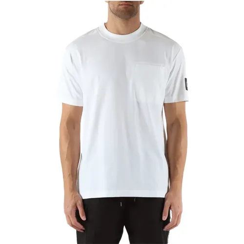 Baumwoll-T-Shirt mit Fronttasche , Herren, Größe: L - Calvin Klein Jeans - Modalova