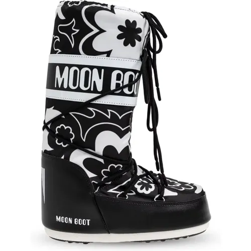 Snow Boots Icon Flower , female, Sizes: 2 UK, 6 UK - moon boot - Modalova