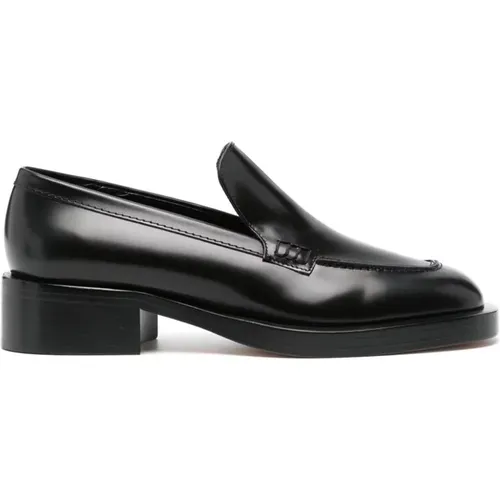 Leather Slip-On Block Heel Shoes , female, Sizes: 4 UK, 6 UK, 7 UK, 5 UK - Durazzi Milano - Modalova