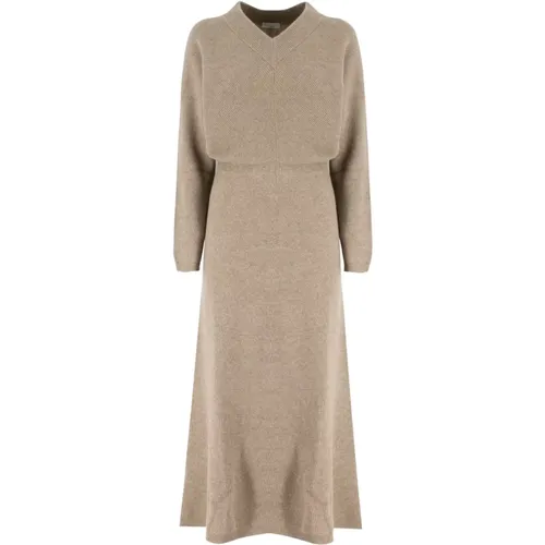 Cashmere Knit Long Dress , female, Sizes: S - BRUNELLO CUCINELLI - Modalova