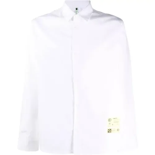 Klassisches Weißes Hemd mit Gelbem Logo , Herren, Größe: L - Oamc - Modalova