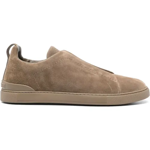 Suede Triple Stitch Sneakers - Ermenegildo Zegna - Modalova