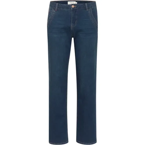 Straight-leg Jeans Indigoblue Washed Denim , Damen, Größe: W29 L32 - Cream - Modalova