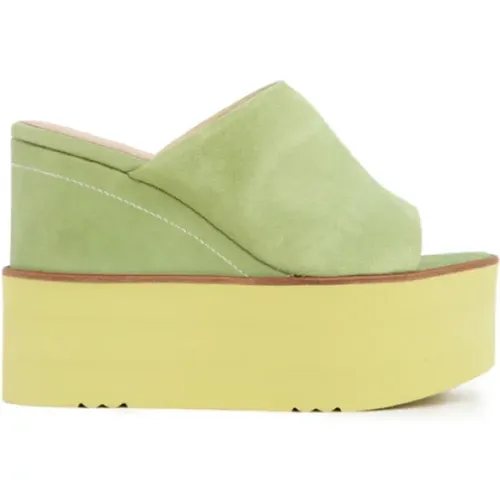 Yellow Suede Platform Sandals , female, Sizes: 5 UK, 4 UK - Paloma Barceló - Modalova