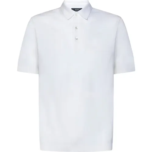 Weißes Tricot Polo Shirt Herno - Herno - Modalova