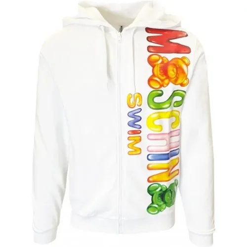 Swim Hooded Printed Sweatshirt , female, Sizes: XS - Moschino - Modalova