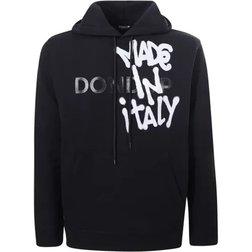 Cotton Sweater with Adjustable Hoodie , male, Sizes: XL, L, 2XL - Dondup - Modalova