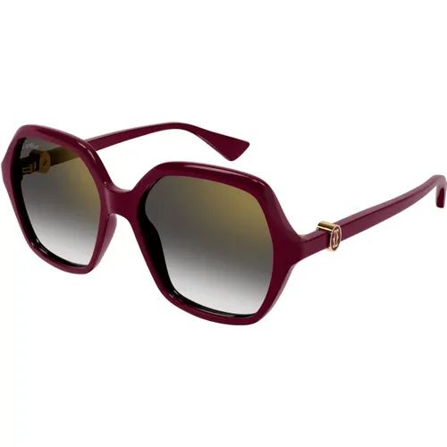 Red Sunglasses, Everyday Style, Original Accessories , female, Sizes: 57 MM - Cartier - Modalova