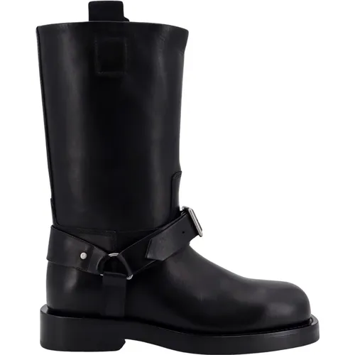 Leather Ankle Boots with Metal Buckle , male, Sizes: 9 UK, 6 UK, 7 UK, 8 UK - Burberry - Modalova