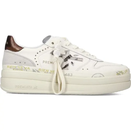 Leather Sneakers High Sole , female, Sizes: 4 UK, 7 UK, 5 UK, 8 UK, 6 UK, 3 UK - Premiata - Modalova