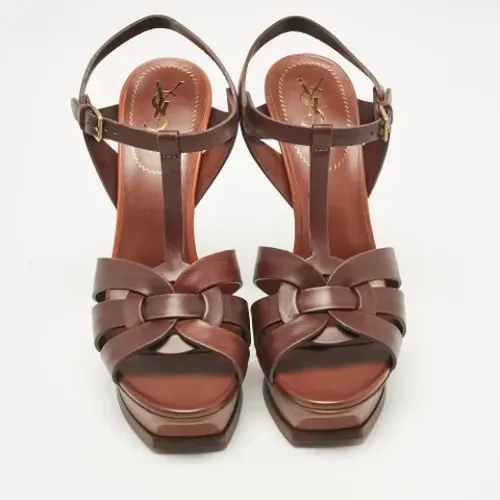 Pre-owned Leather sandals , female, Sizes: 7 UK - Yves Saint Laurent Vintage - Modalova