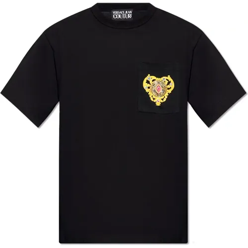 T-Shirt mit Tasche , Herren, Größe: M - Versace Jeans Couture - Modalova