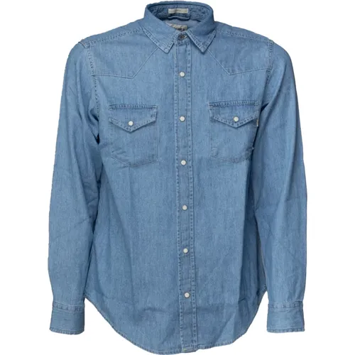 Denim Western Shirt Slim Fit , male, Sizes: M - Roy Roger's - Modalova