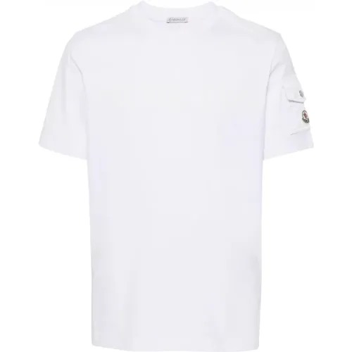 Cotton T-Shirt with Chest Branding , male, Sizes: M, XL, L, S - Moncler - Modalova