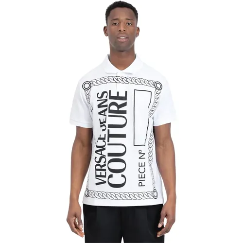 T-Shirts,Abstraktes Polo Shirt mit 2 Knöpfen - Versace Jeans Couture - Modalova