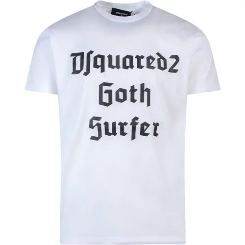 D2 Goth Surfer Baumwoll T-Shirt , Herren, Größe: M - Dsquared2 - Modalova