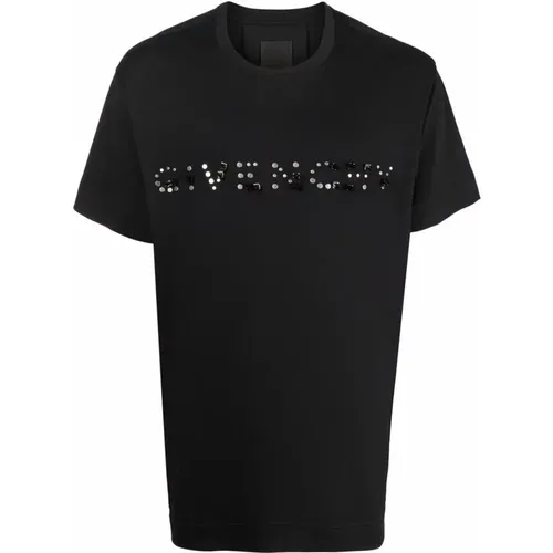 Cotton T-Shirt with Logo Detail , male, Sizes: S - Givenchy - Modalova