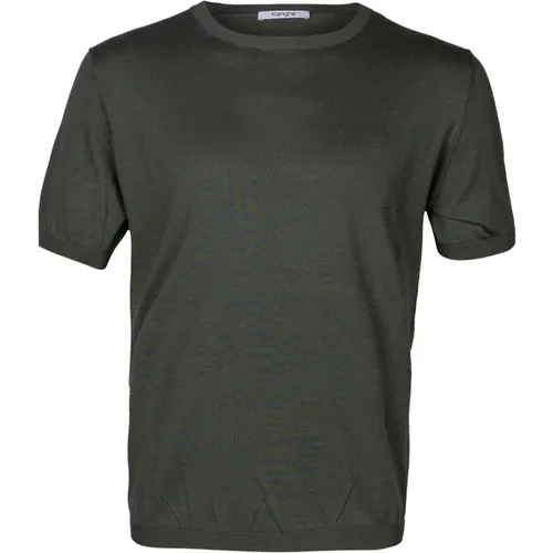 Silk and cotton crew neck T-shirt , male, Sizes: L, XL - Kangra - Modalova