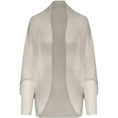 Silver Pleated Shawl Collar Long Sleeve Shirt , female, Sizes: ONE SIZE - Max Mara - Modalova