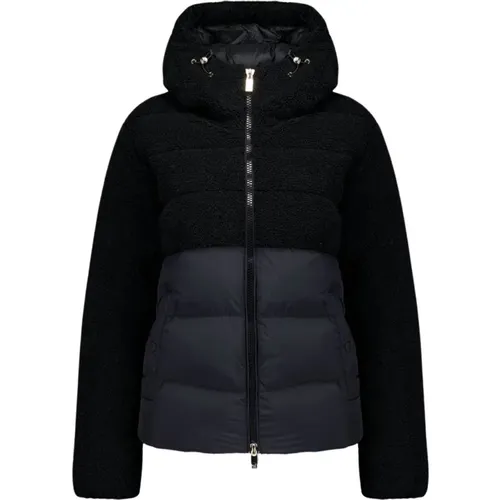 Bonilla - Schwarze Hybrid-Teddy-Steppjacke mit Kapuze , Damen, Größe: S - Ciesse Piumini - Modalova