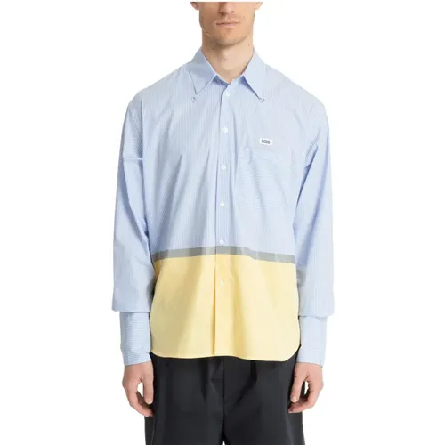 Striped Tape Shirt with Buttons , male, Sizes: L, M - Gcds - Modalova