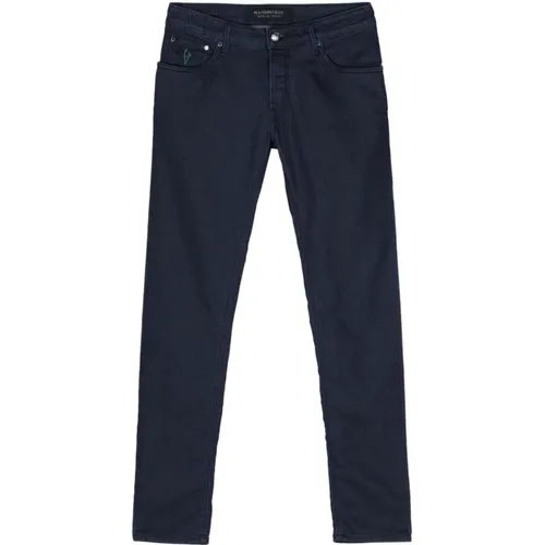 Blaue Slim Fit Denim Jeans , Herren, Größe: W36 - Hand Picked - Modalova