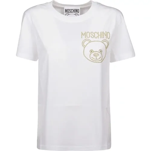 Couture Baumwoll Logo T-Shirt , Damen, Größe: 3XS - Moschino - Modalova