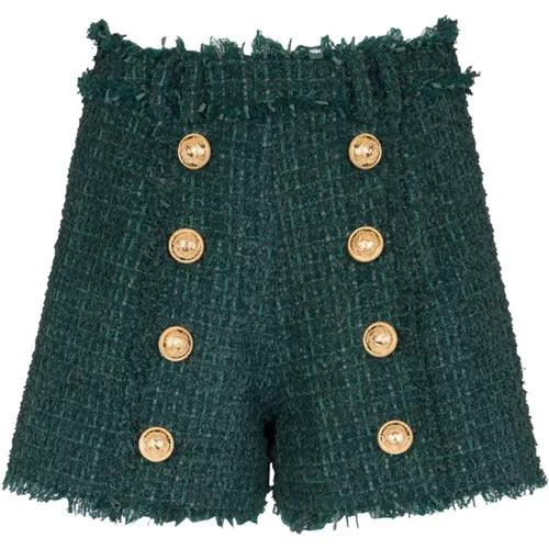Tweed-Shorts mit Knöpfen Balmain - Balmain - Modalova