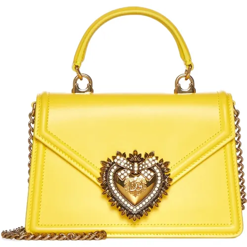 Stilvolle Taschen mit Hingabe,Kleine Devotion Gelbe Top-Griff Tasche - Dolce & Gabbana - Modalova
