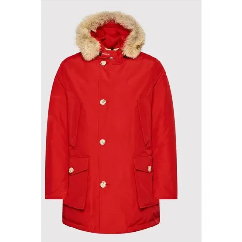 Arctic Parka DF with Removable Fur - Water-Resistant and Windproof , male, Sizes: S/M, M/L - Woolrich - Modalova